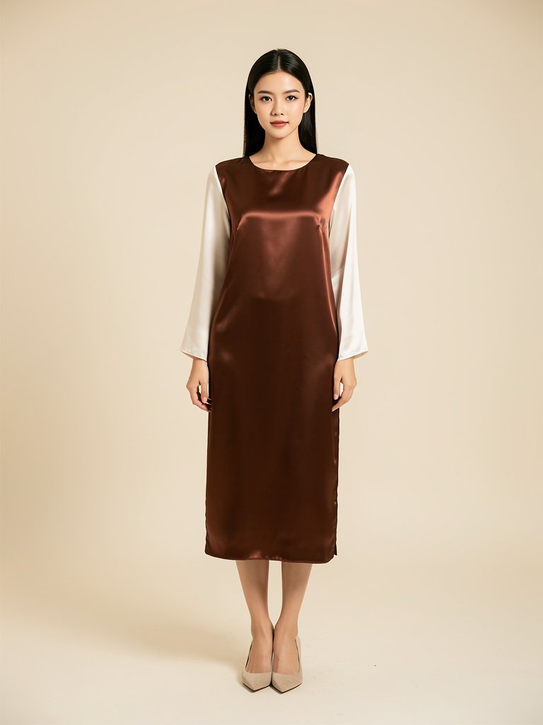 Đầm lụa tơ tằm suông